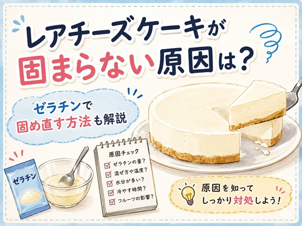 レアチーズケーキが固まらない原因は？ゼラチンで固め直す方法も解説